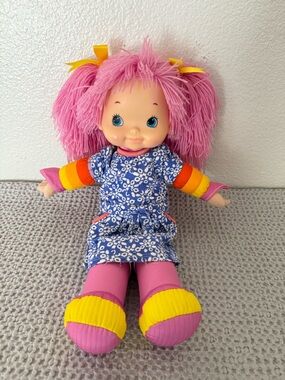 Hallmark Pink-Haired Plush Doll in Blue Floral Dress